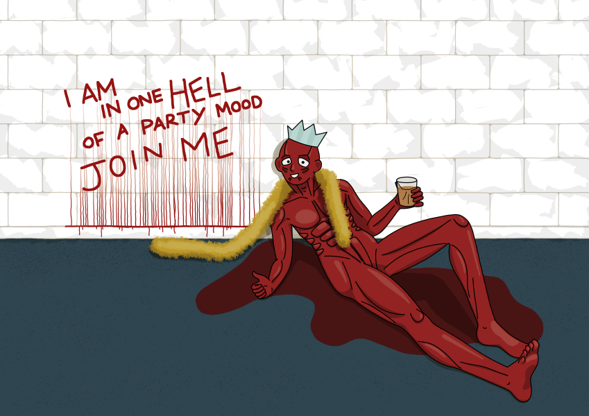 An illustration based on the movie Hellbound: Hellraiser II.