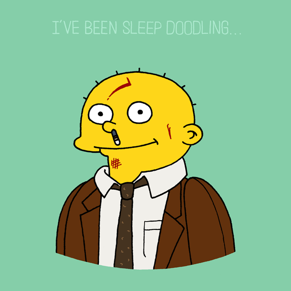 An illustration based on a crossover between the popular television series The Simpsons and Bottom.